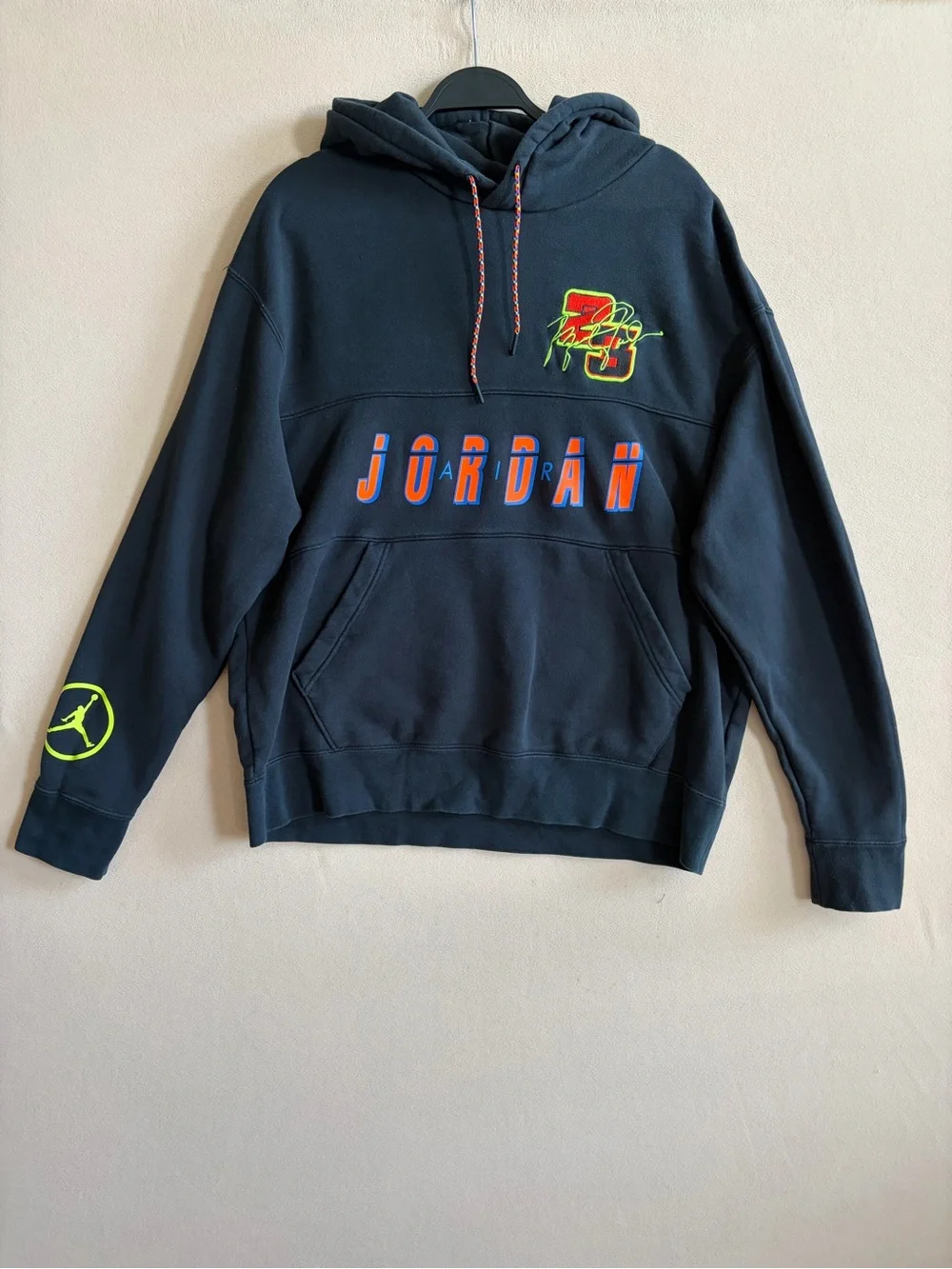 Jordan Hoodie #23 Sport DNA Racing Team Fleece Pullover Black Men's XL